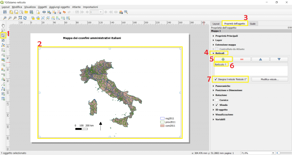 Aggiunta di reticolo ad un layout