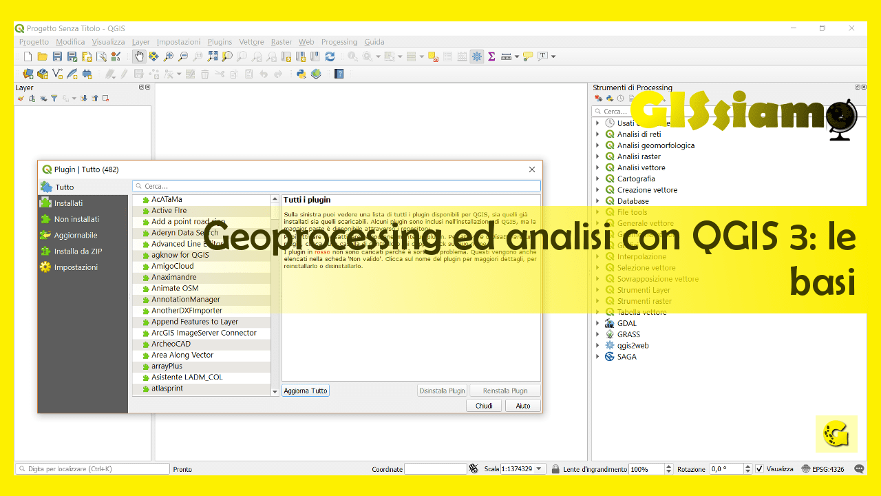 Geoprocessing ed analisi con QGIS 3: le basi