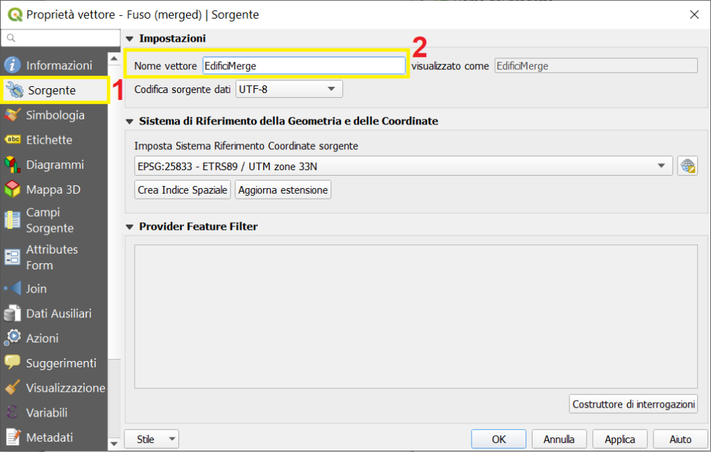 Cambiare nome ad uno shapefile