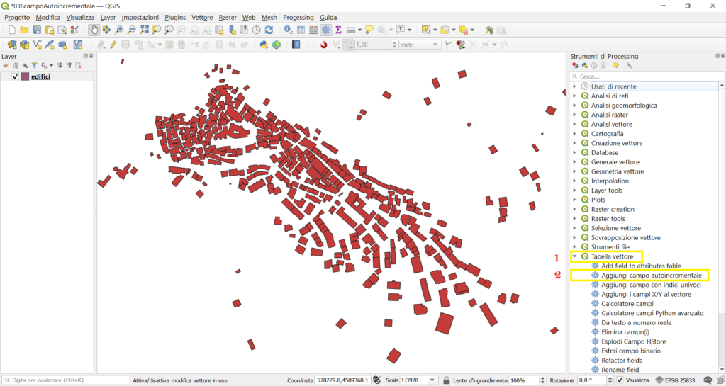 Questa immagine ha l'attributo alt vuoto; il nome del file è img1-1024x545.png
Posizione della tool Aggiungi campo autoincrementale nel pannello Strumenti di Processing