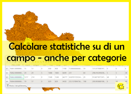 Calcolare statistiche su di un campo - anche per categorie - con QGIS