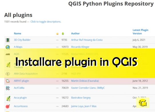 Installare plugin in QGIS