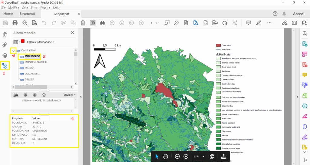 Visualizzazione degli attributi dei Layer in un GeoPDF in AdobeAcrobat