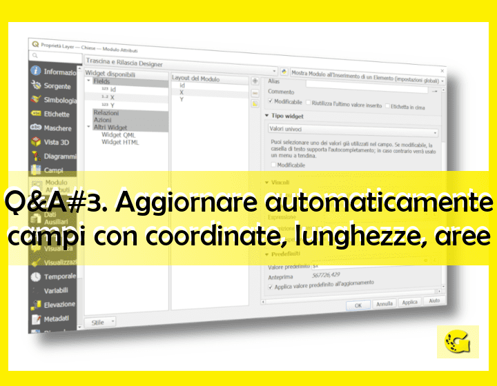 Q&A#3. Aggiornare automaticamente campi con coordinate, lunghezze, aree. L'aiuto di QGIS ai pigri 😬